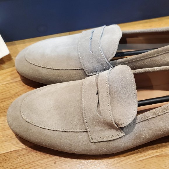 MENS SAN PENNY LOAFER - BEIGE SUEDE 11.5 LIKE NEW - Picture 3 of 8